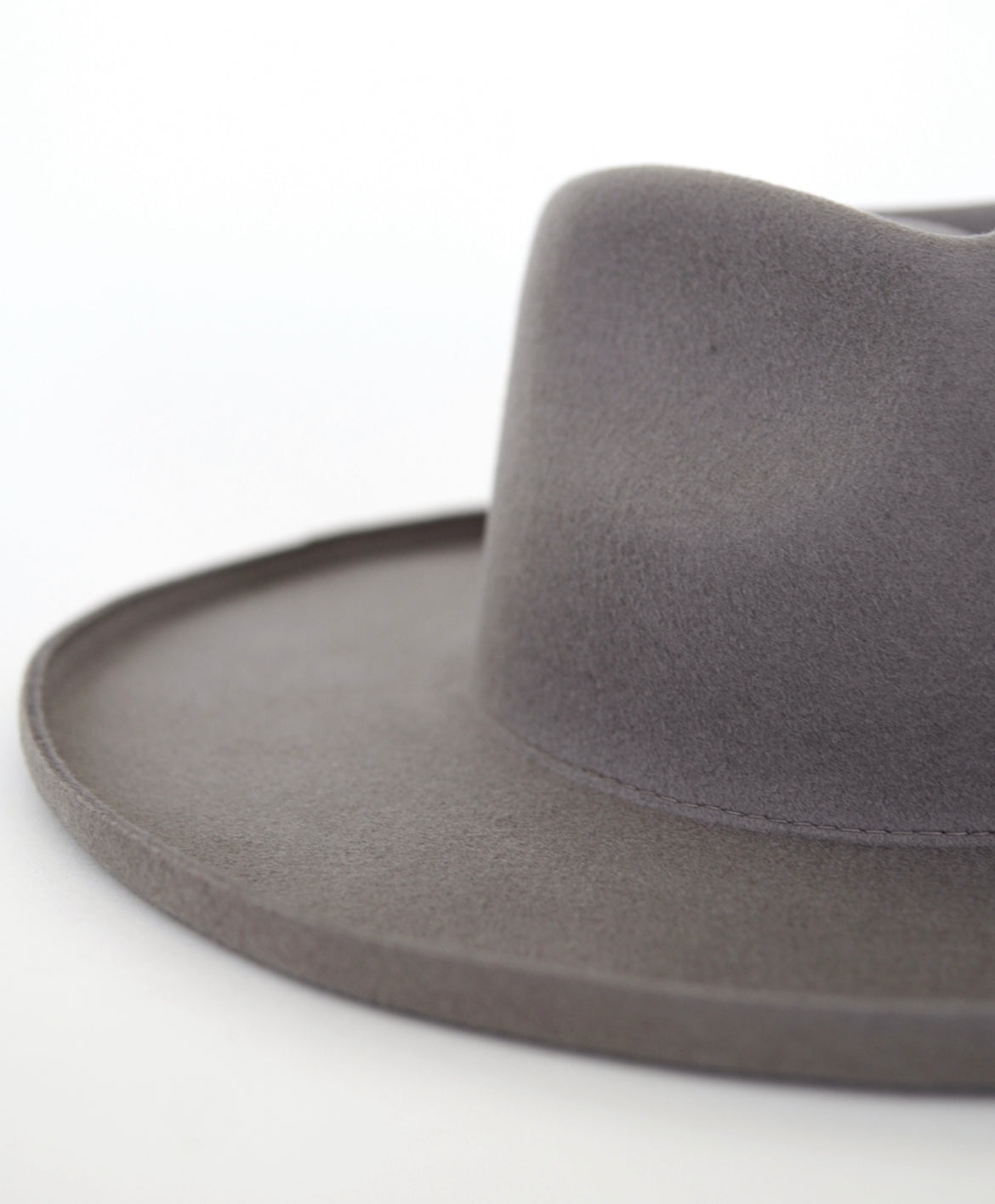 Silver - Wide Pencil Brim Wool Hat