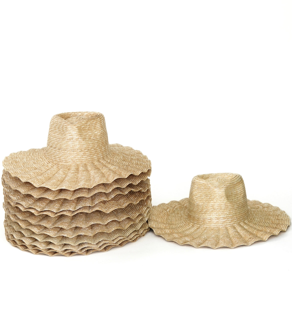 Nalu Scollped Wide Brim Straw Hat
