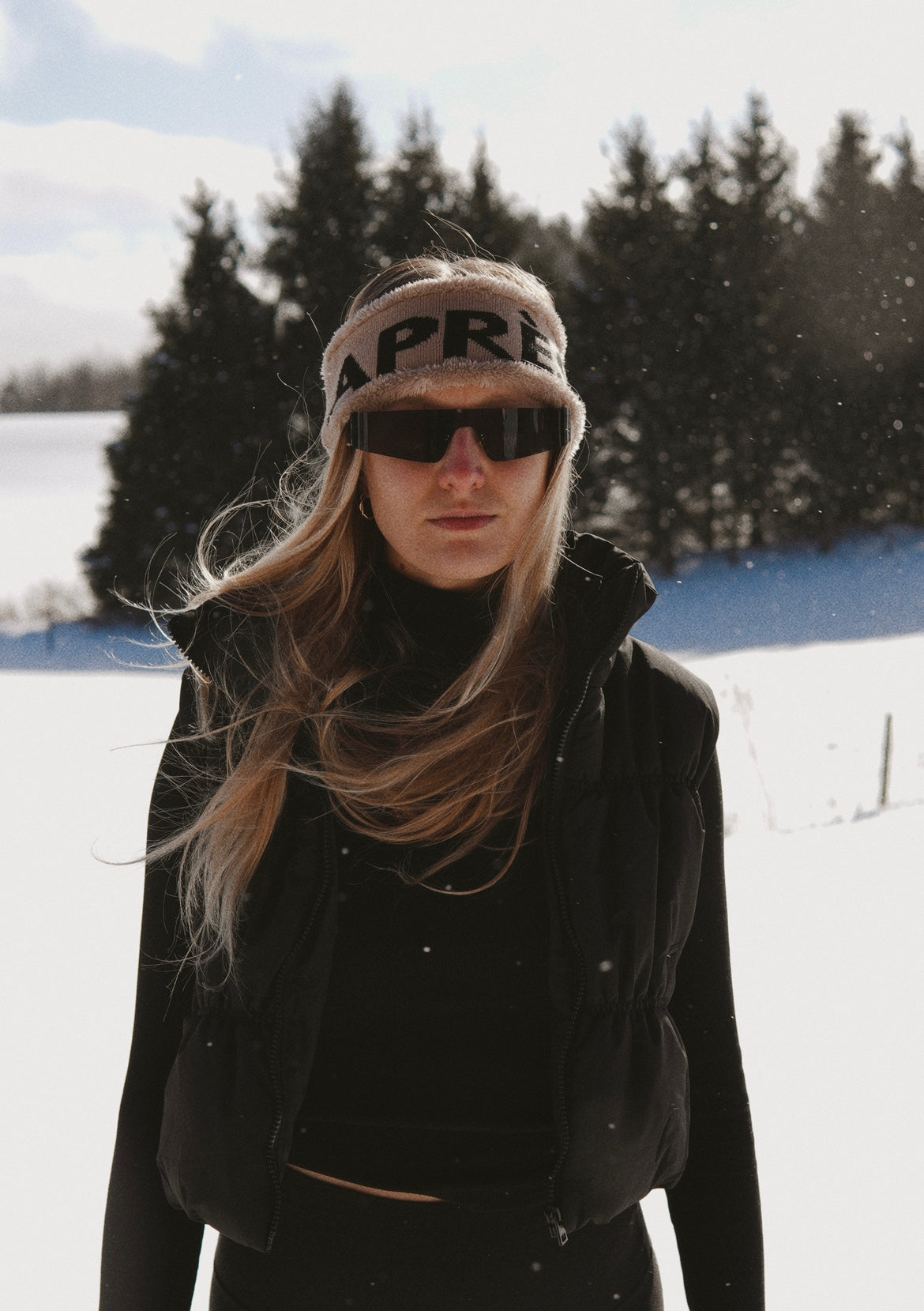 Brown Apres ski headband, Taupe reversible winter headband, fleece knit headband, Apres ski wear, european ski knit beanie, Apres hat, faux fur headband