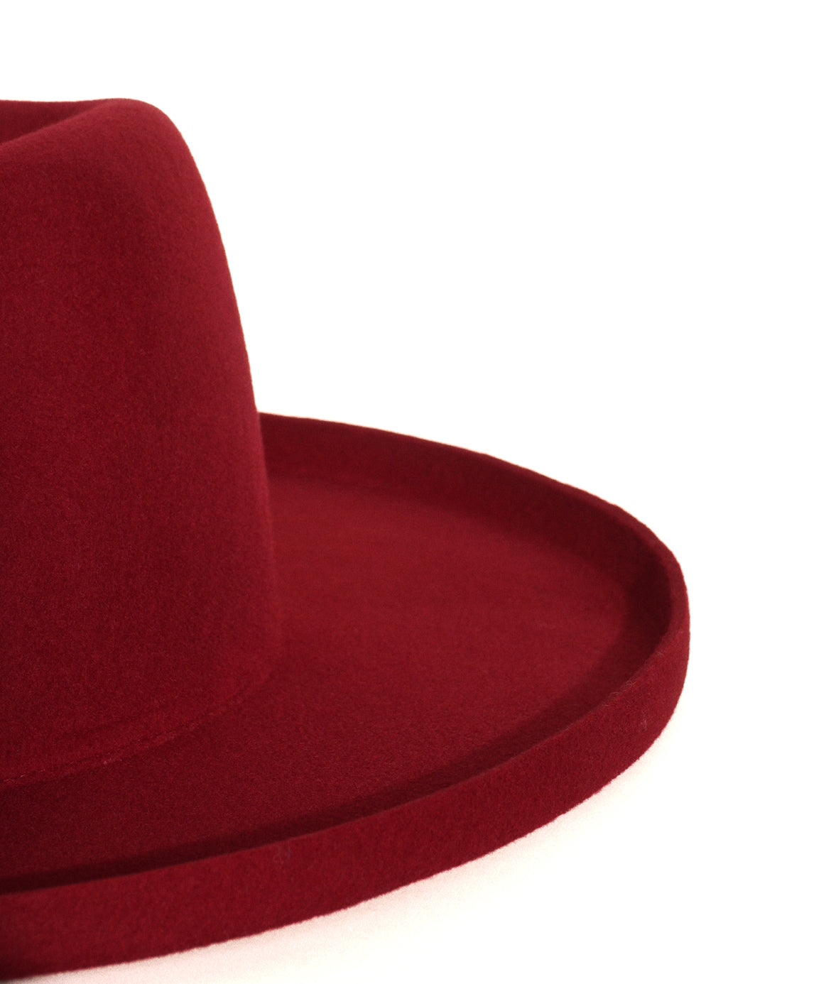 Women's red wide brim hat, red wide brimmed headwear, felt hat, pencil brim rancher, Fedora, Boater Hat