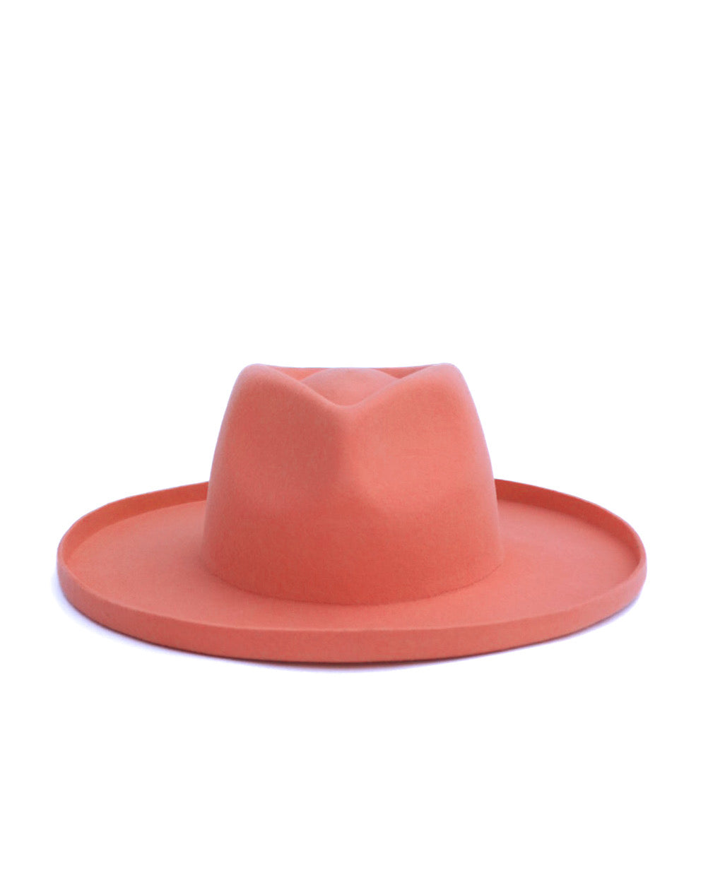 Peach felt hat, summer pink hat, papaya colored wide brim, beach hat, pencil brimmed hat, spring fashion accessory, rancher, western hat