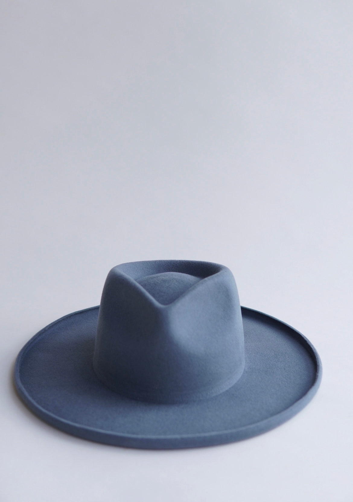 Laguna, Augustine hat co, Blue wide brim hat, pencil brimmed hat, no lack of color, rancher hat, denim blue hat, gardening hat, dark blue wide brimmed hat, sun hat, beach hat, navy fedora, boater hat, women's headwear, Australian wool felt hat,