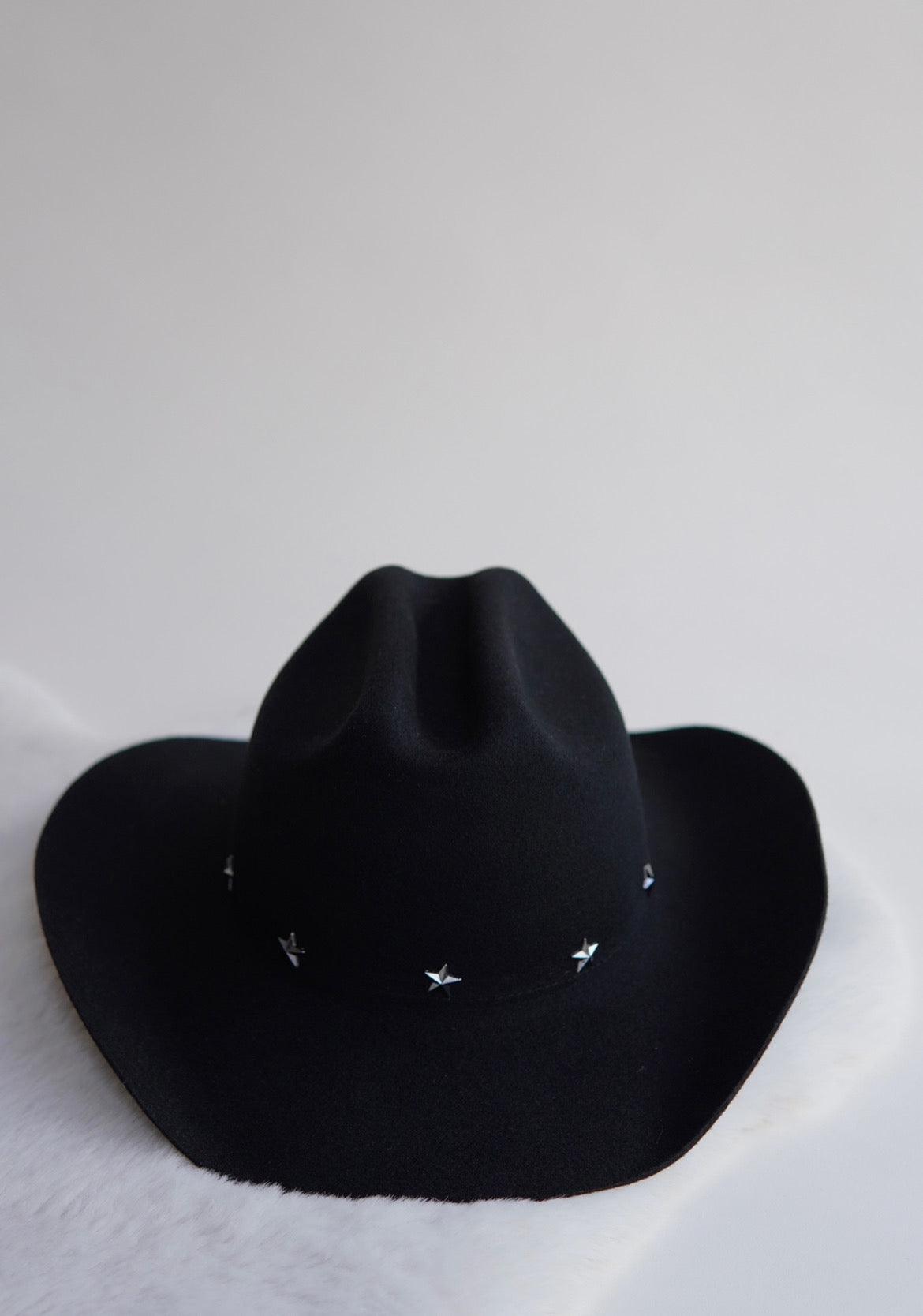 Black women cowboy hat, cattleman western hat, star accessories