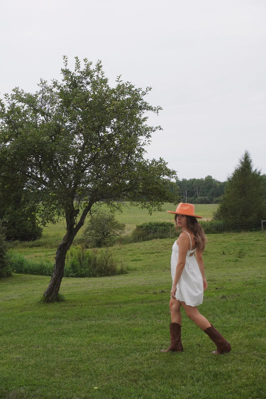 Wide brimmed hat, pencil brim hat, Australian felt hat, Augustine Hat Co.