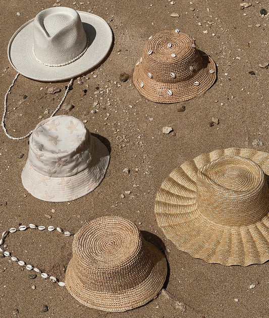 Raffia straw hat material close-up