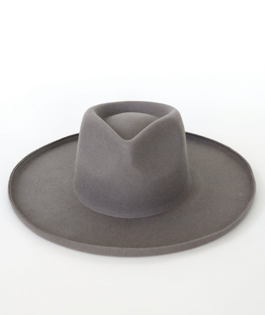 Silver - Wide Pencil Brim Wool Hat