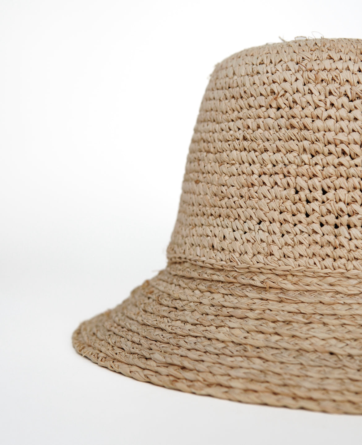 packable straw raffia bucket hat 