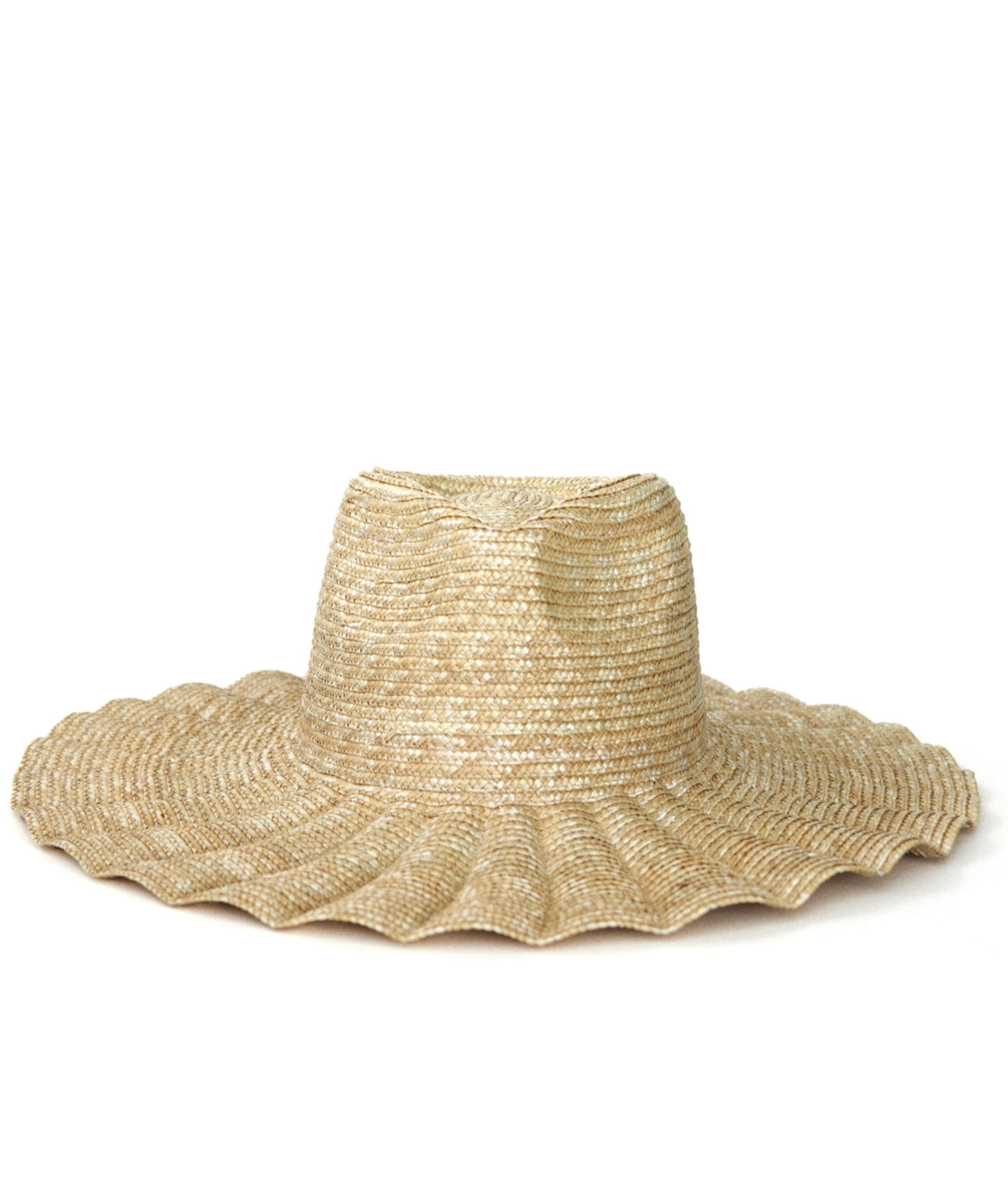 wavy wide brim sun hat, scalloped straw hat