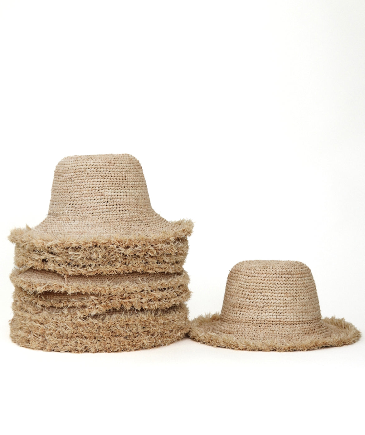 Raffia bucket hat, packable hat