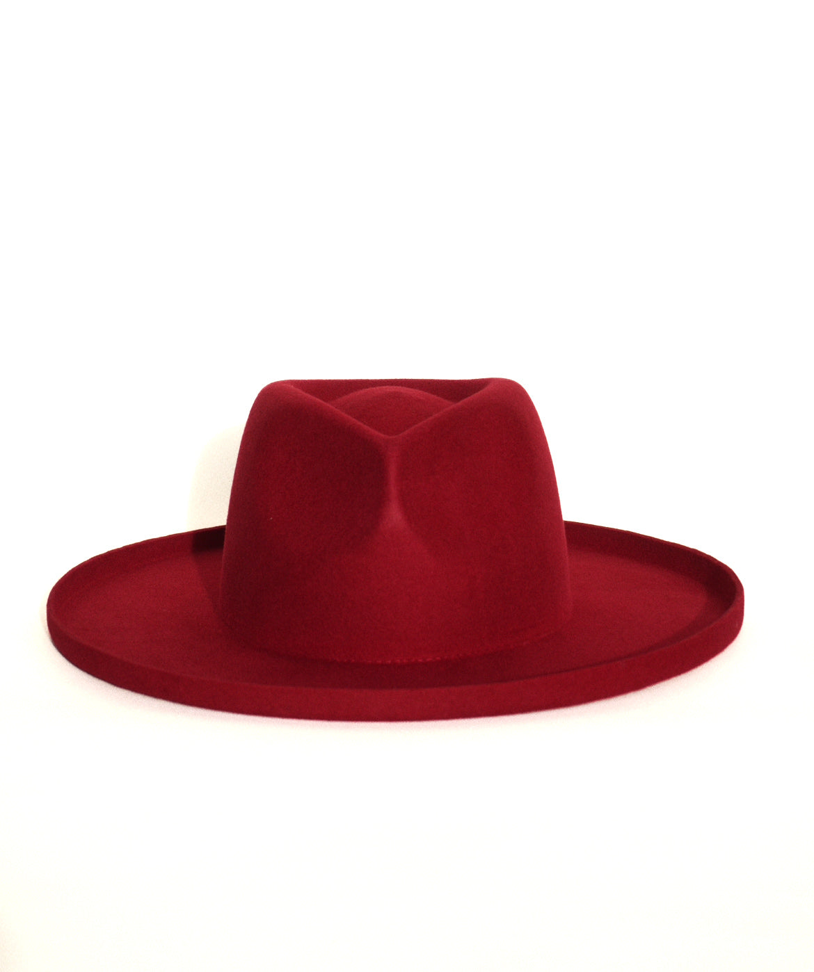 Women's red wide brim hat, red wide brimmed headwear, felt hat, pencil brim rancher, Fedora, Boater Hat