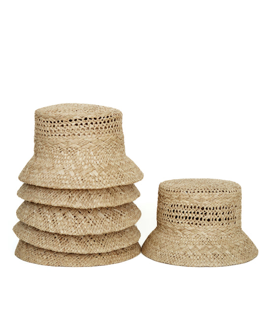 hand woven raffia bucket hat