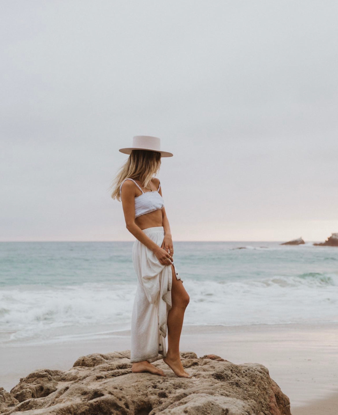 Tahitian Sand - 100% Wide Brim Wool Hat